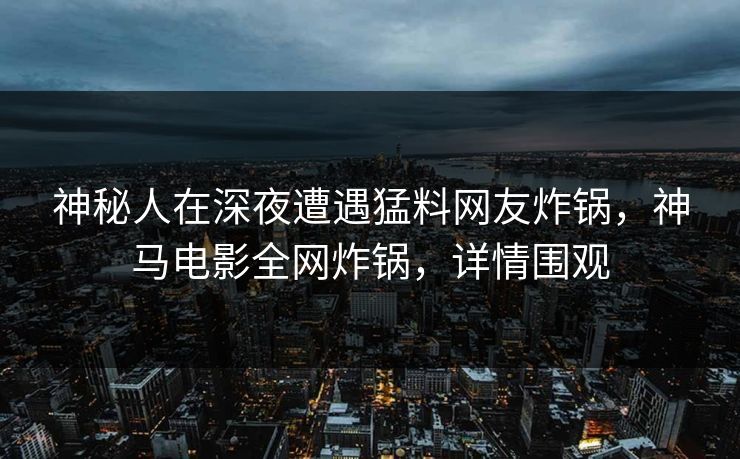 神秘人在深夜遭遇猛料网友炸锅，神马电影全网炸锅，详情围观