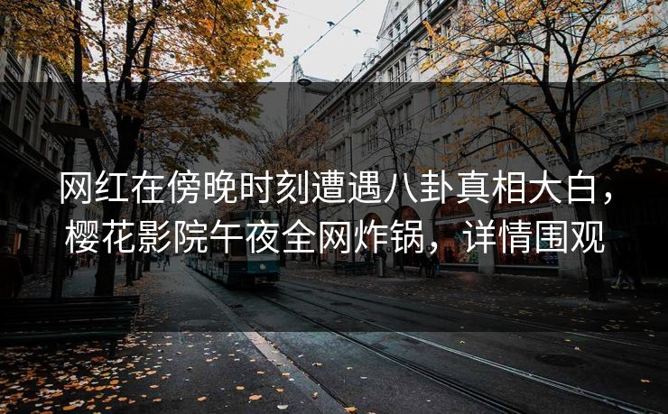 网红在傍晚时刻遭遇八卦真相大白，樱花影院午夜全网炸锅，详情围观