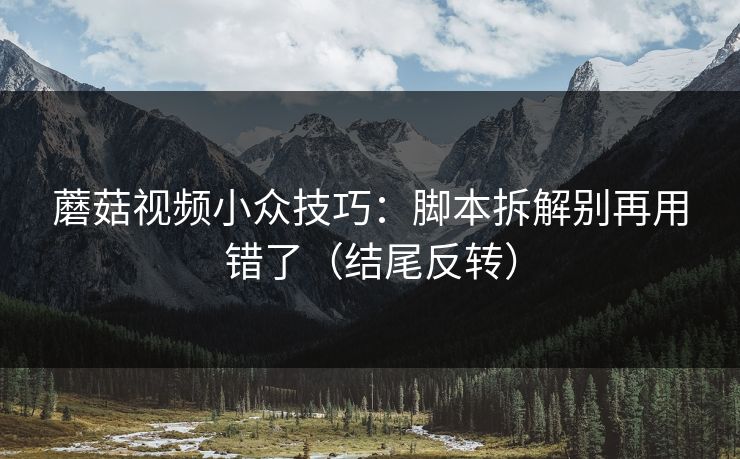 蘑菇视频小众技巧：脚本拆解别再用错了（结尾反转）